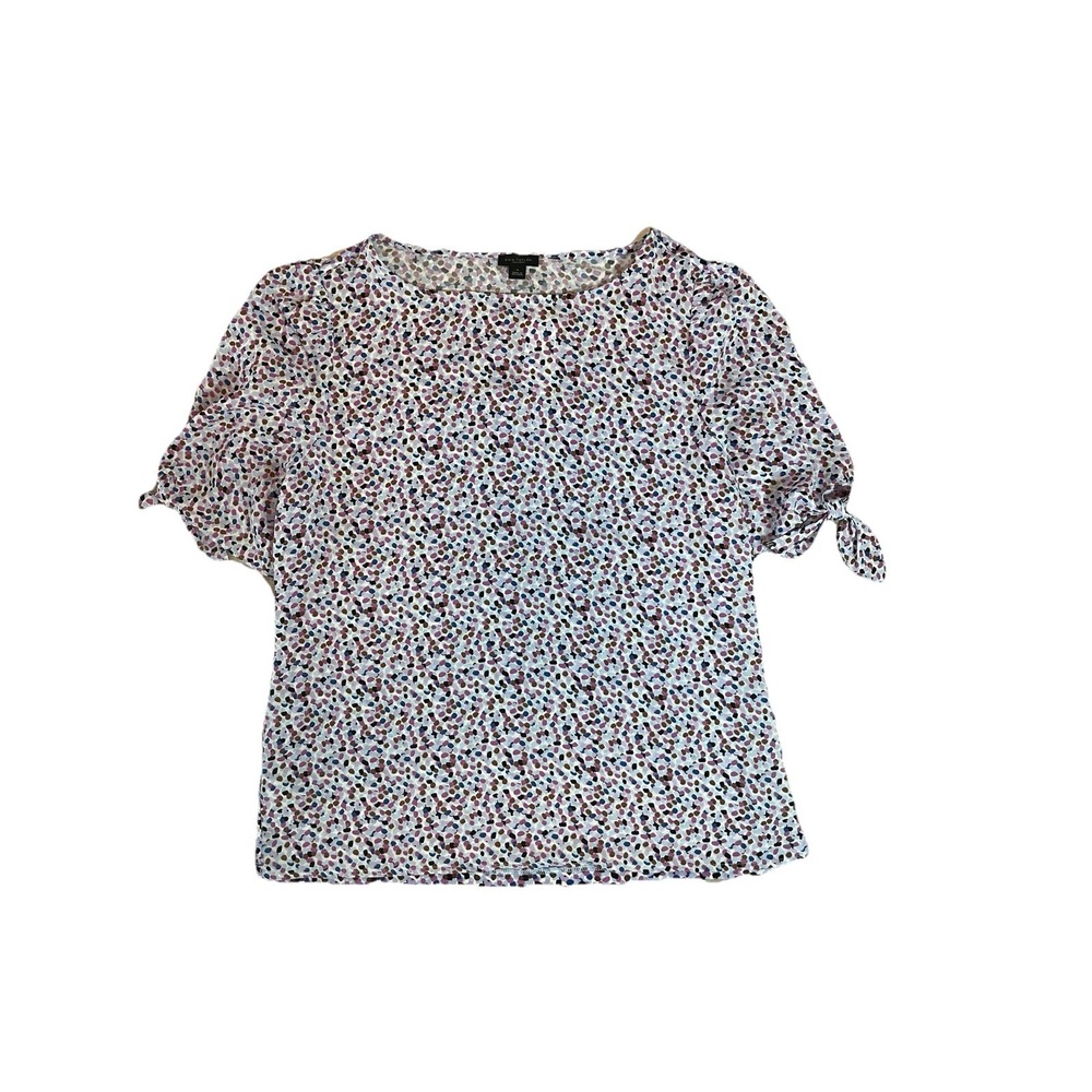 Ann Taylor Top Blouse Polka Dot Bow Tie Sleeve New No Tags Career Sz Medium